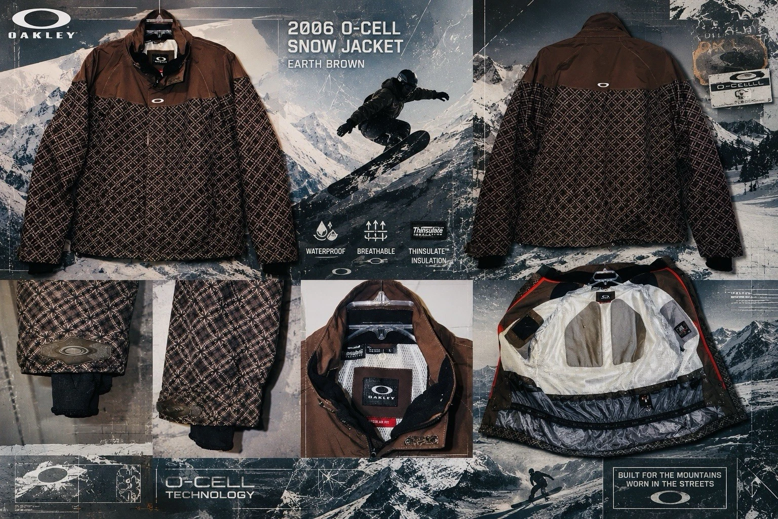 VTG OAKLEY 2006 Snow Jacket Earth Brown O-Cell Y2K Technical Gorpcore Mens L
Opens in a new window o