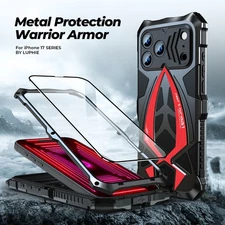 Military Metal Aluminum Shockproof Case For iPhone 17 Pro Max 16e 13 14 15 12 11