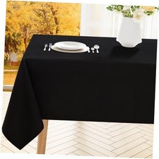 Rectangle Table Cloth, Waterproof Anti-Scratch 140" x 60" Rectangular Black