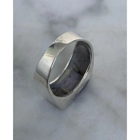 男式 925 纯银和 Charoite 图章戒指 尺寸 9.75 Sky — 第 4/4 张图片