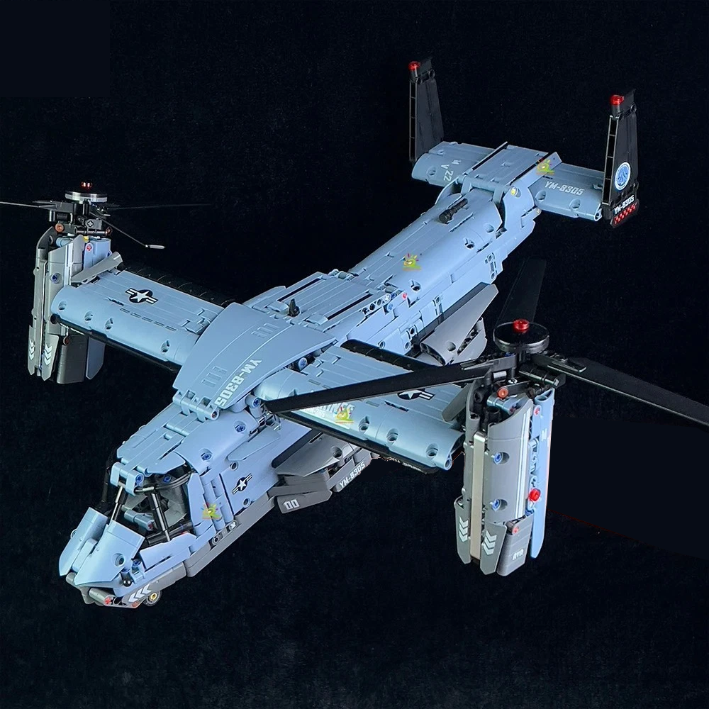 V-22 Tiltrotor Military Helicopter Model Building Blocks Combat Aircraft Toy