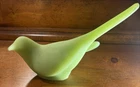 Vintage Fenton uranium glass bird of happiness figure satin green