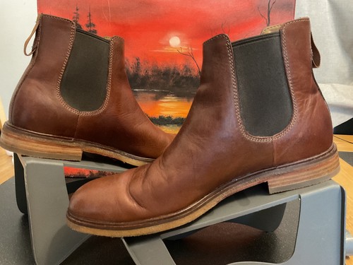Clarks Men's Clarkdale Gobi Chelsea boots mahogany Leather UK10G smart casual - Picture 6 of 14