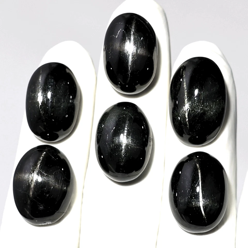 4 луча астеризм ~ 6 шт натуральный черная звезда диопсид 19-21 мм овальный кабошон драгоценные камни - Изображение 3 из 4