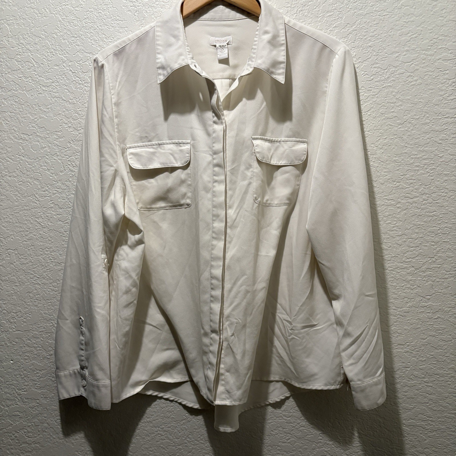 Chicos Button Down Blouse 3 / Extra Large / 16 Iv… - image 11