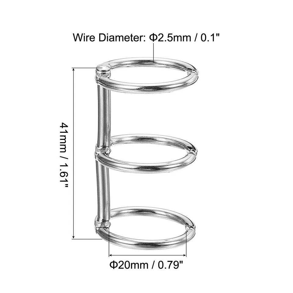 4Pcs 3 Circle Binder Rings 0.79" Metal Book Rings Loose Leaf Ring Silver Tone - Image 2 of 4