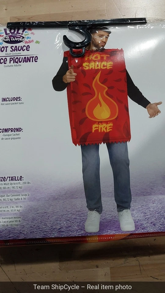 Disfraz túnica salsa roja caliente talla única Playboy G1N con etiquetas Foto 3 de 4