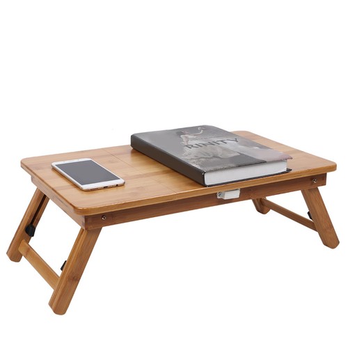 Modern Style Bamboo Folding Bed Computer Table Student Laptop Desk Adjustab DM - Afbeelding 8 van 12