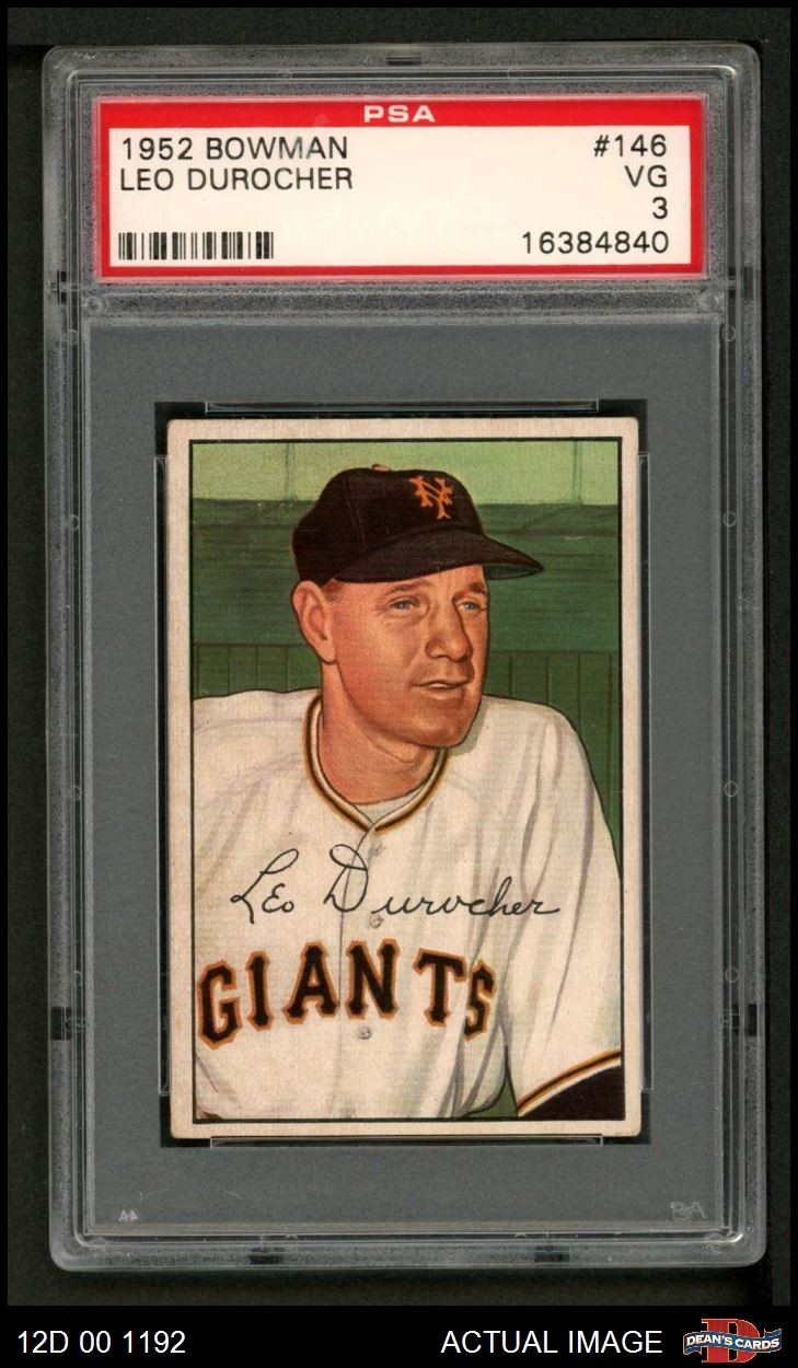 1952 Bowman #146 Leo Durocher Giants HOF MANAGER PSA 3 - VG
