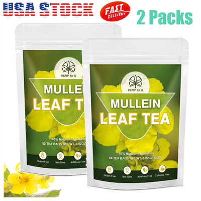 2*50Days Mullein Leaf Tea Bags - Lung Cleanse Detox Herbal Enhance Immunity