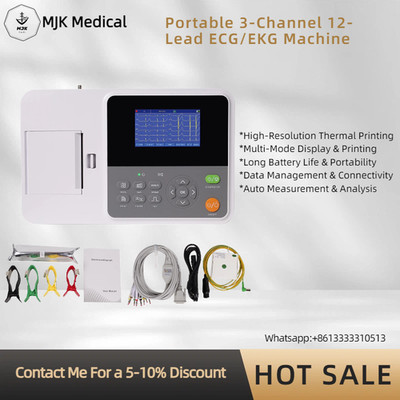 CONTEC E3 3-Channel 12-Lead ECG/EKG Machine with Printer & PC Software