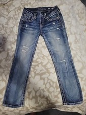 Miss Me Womens Cropped Jeans Embellished pockets sz 25