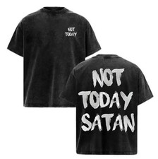 Not Today Satan Shirt, Vintage Washed Christian Streetwear, Aesthetic Jesus Tee,
