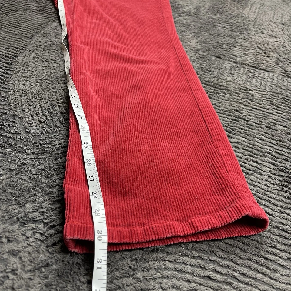 Pantalones de pana rojos elásticos de pierna recta Lauren Ralph Lauren para mujer 16 LRL Foto 4 de 4
