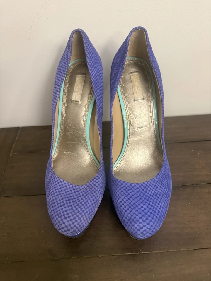Zapatos de salón con plataforma de cuero azul reptil RACHEL ROY Kamaria talla 7,5 M usados en excelente estado Foto 2 de 4