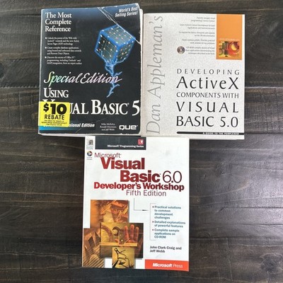Visual Basic Developer Lot (3) - VB6 VB5 ActiveX - Receipts Included + CDs