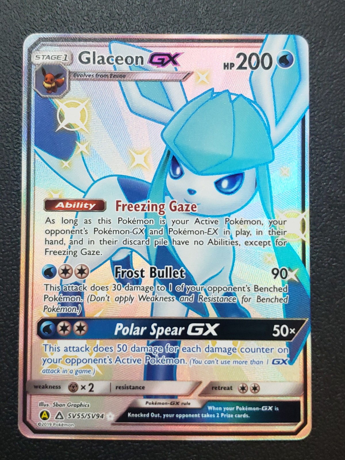 Glaceon GX NM SV55 Hidden Fates: Shiny Vault PKM