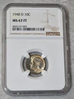 1948 D ROOSEVELT DIME 90% SILVER CERTIFIED NGC MS 67 FT MS67FT DENVER MINT COIN