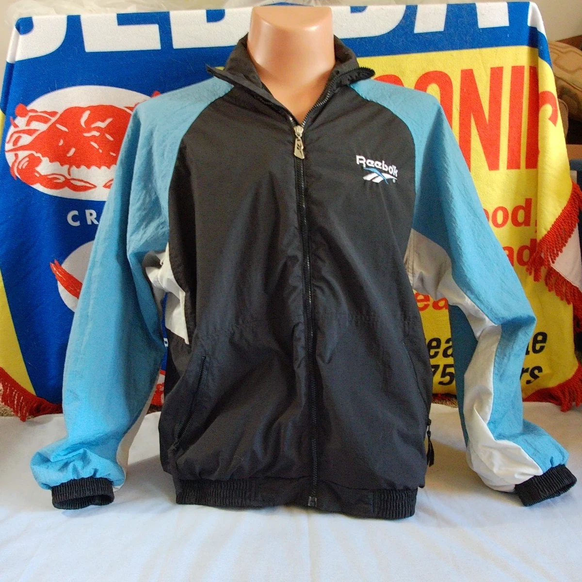 VTG REEBOK Track Jacket Warm Up Full Zip Men's LRG Windbreaker Hip COOL 90s Y2K