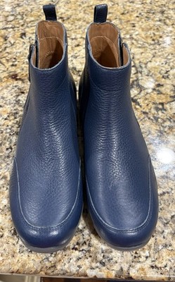 Vionic Lois Women's Size 9.5 Blue Leather Arch Support Chukka Ankle Boots