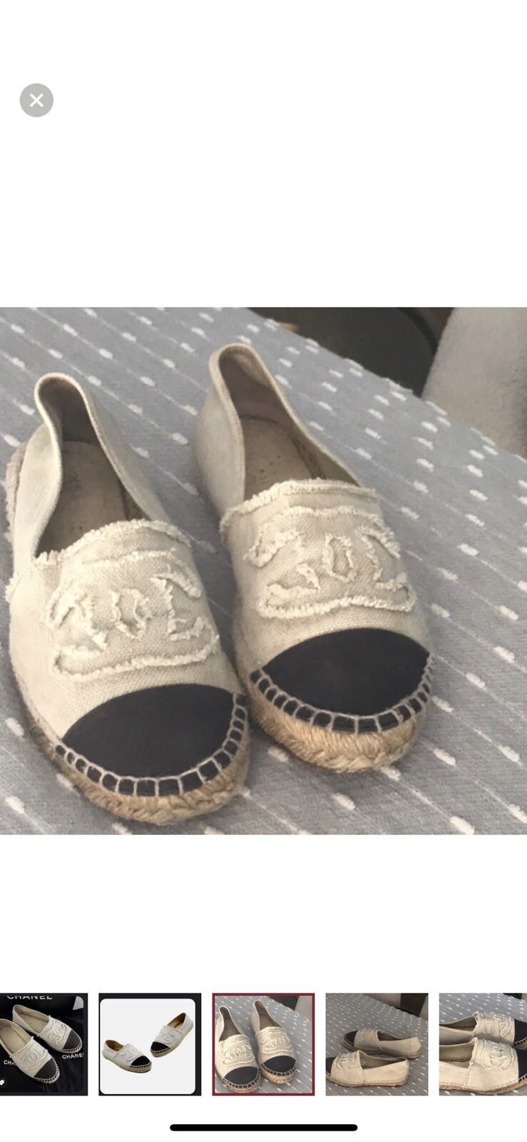 CHANEL Interlocking CC Logo Canvas Espadrilles - image 3
