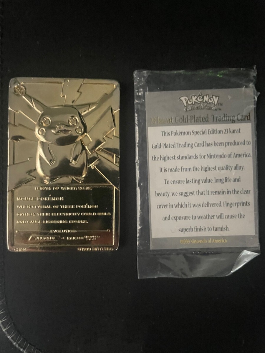 1999 Burger King 23k Gold-Plated Pokmon Trading Cards With Certificate |  eBay