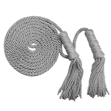 Silver Braided Tassel Flag Cord 108 Inch, Silver Braided Cord Tassel for Indo...