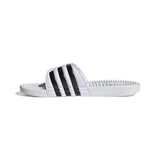 adidas Unisex Adissage Slides Sandal, White/Black/White, 18 US Men