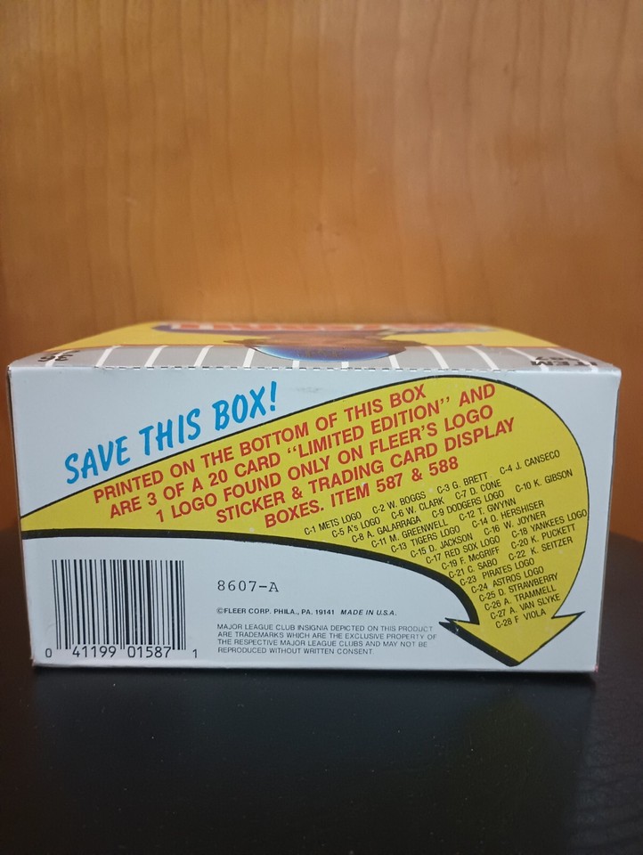 1989 Fleer Baseball Wax Box 36 Packs Pulled From Factory Box eBay