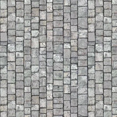 MYTINYWORLD Puppenhaus Miniatur hell gebraucht grau Granit Kopfsteinpflaster Papier