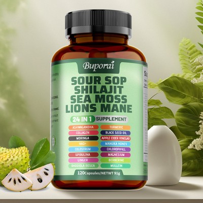 Soursop Shilajit Sea Moss Lion's Mane - Energy Immunity Brain Memory Boost