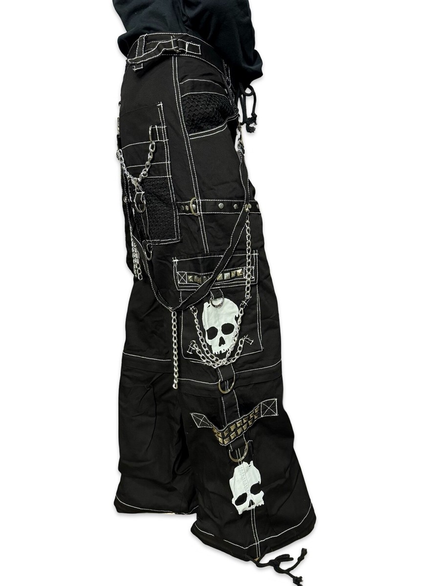 Tripp NYC Goth Skate Grunge Straps Baggy Bondage y2k Skull Pants