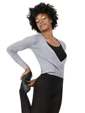 CAPEZIO Ladies Dance Ribbed Knit Wrap Around Sweater Top Warm Up 11381W