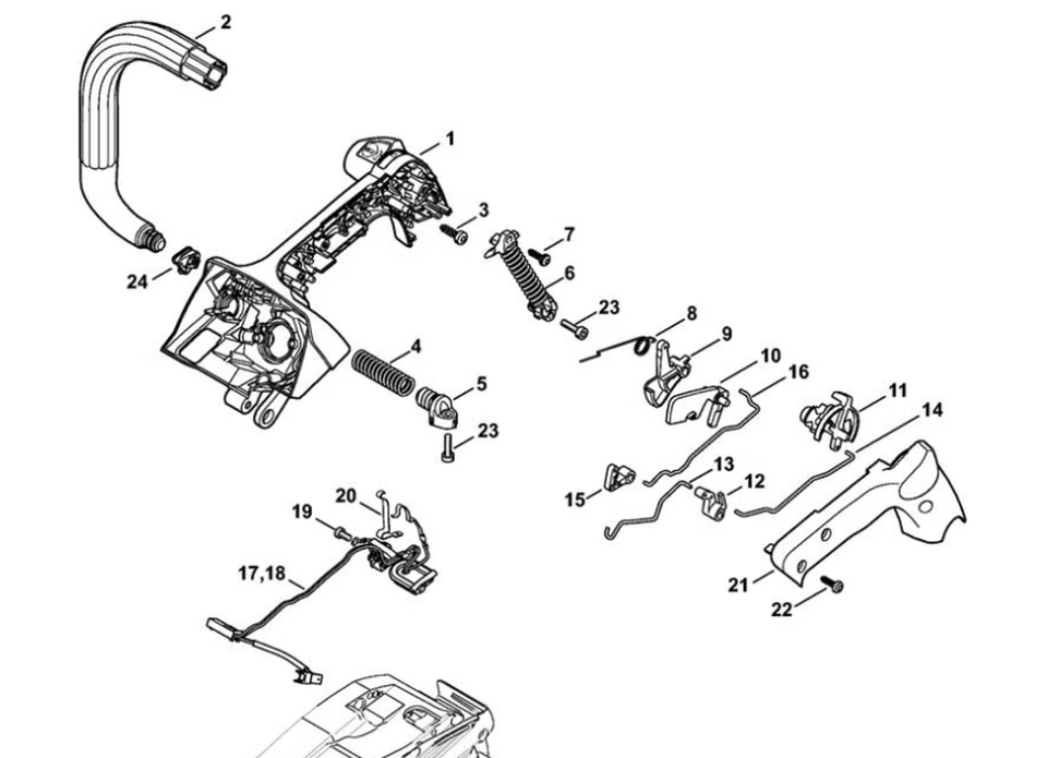 STIHL OEM Handle Housing Assembly 11457901008 for MS201TC-M - Image 2 of 4