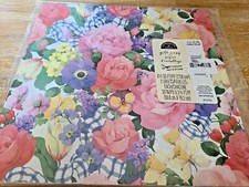 NOS Vintage Expressions Hallmark Floral Gift wrap wrapping paper 2 sheets NEW