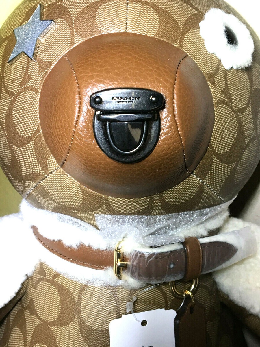 COACH Signature Logo Canvas TEDDY BEAR Limited Edition LEATHER