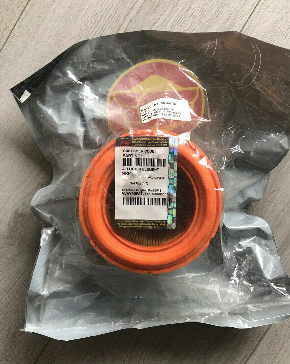 5 Pcs Genuine Royal ENFIELD Air Filter Element Part 143548/a for