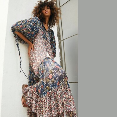 chinese dress ladies Estelle Dress Blue – TOVE Studio main image 1