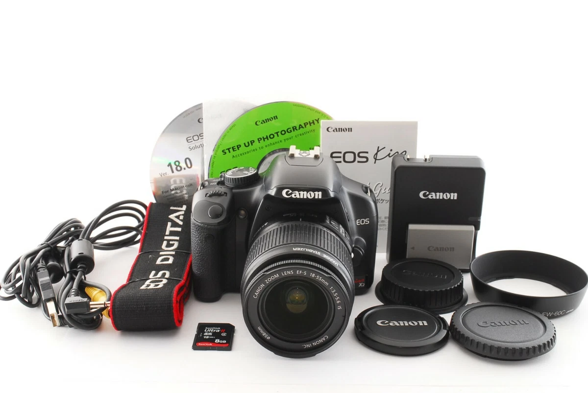 Canon EOS Kiss X2 Digital SLR Camera w/18-55mm Lens [Near Mint] Japan  F/S#875439