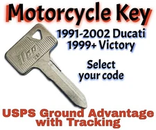 Victory Ducati Motorcycle Replacement Key Cut to Code B141411-B144444 All Metal