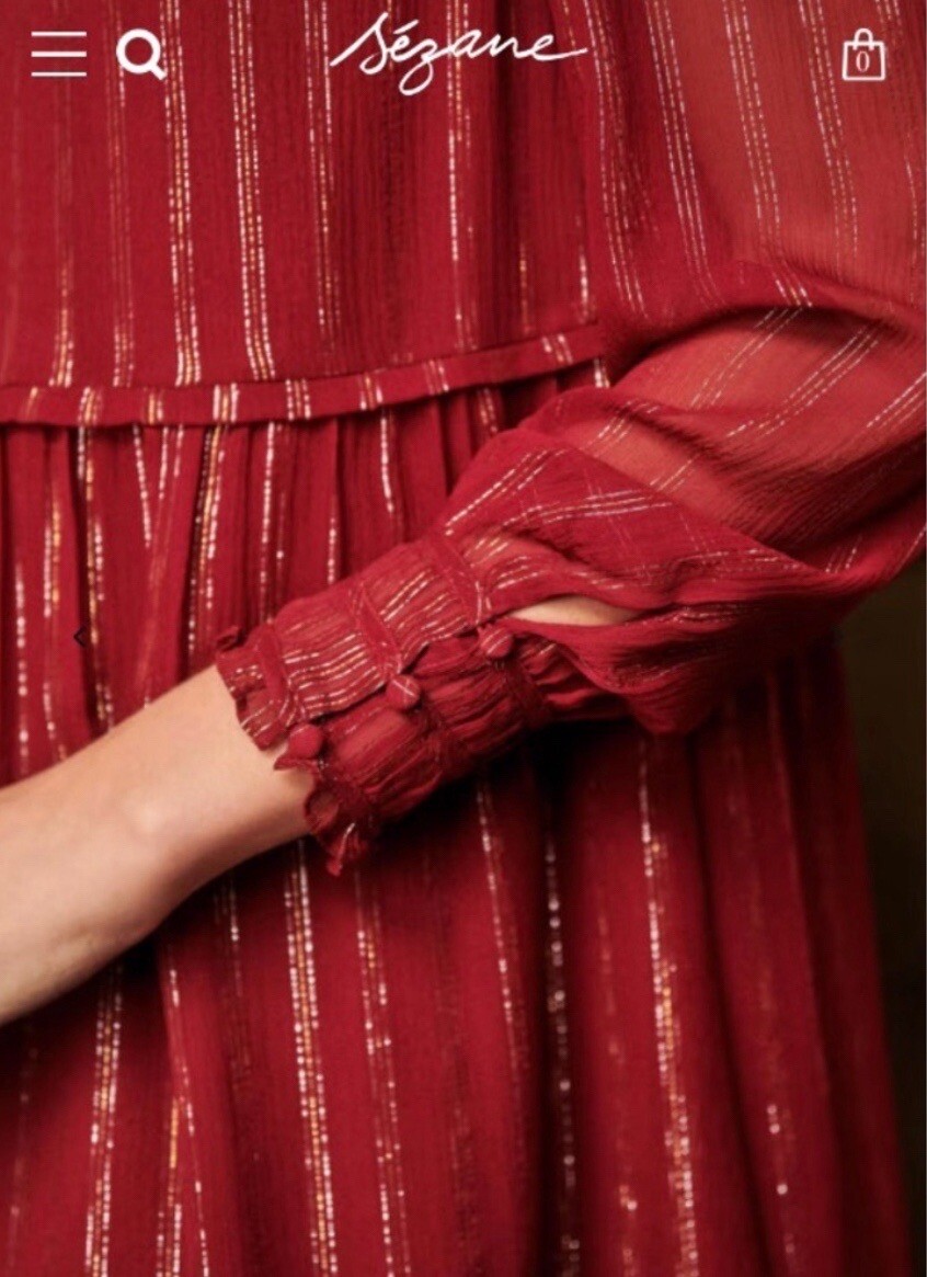 Sézane Odile Dress Aubergine Size 40 US 8 | eBay