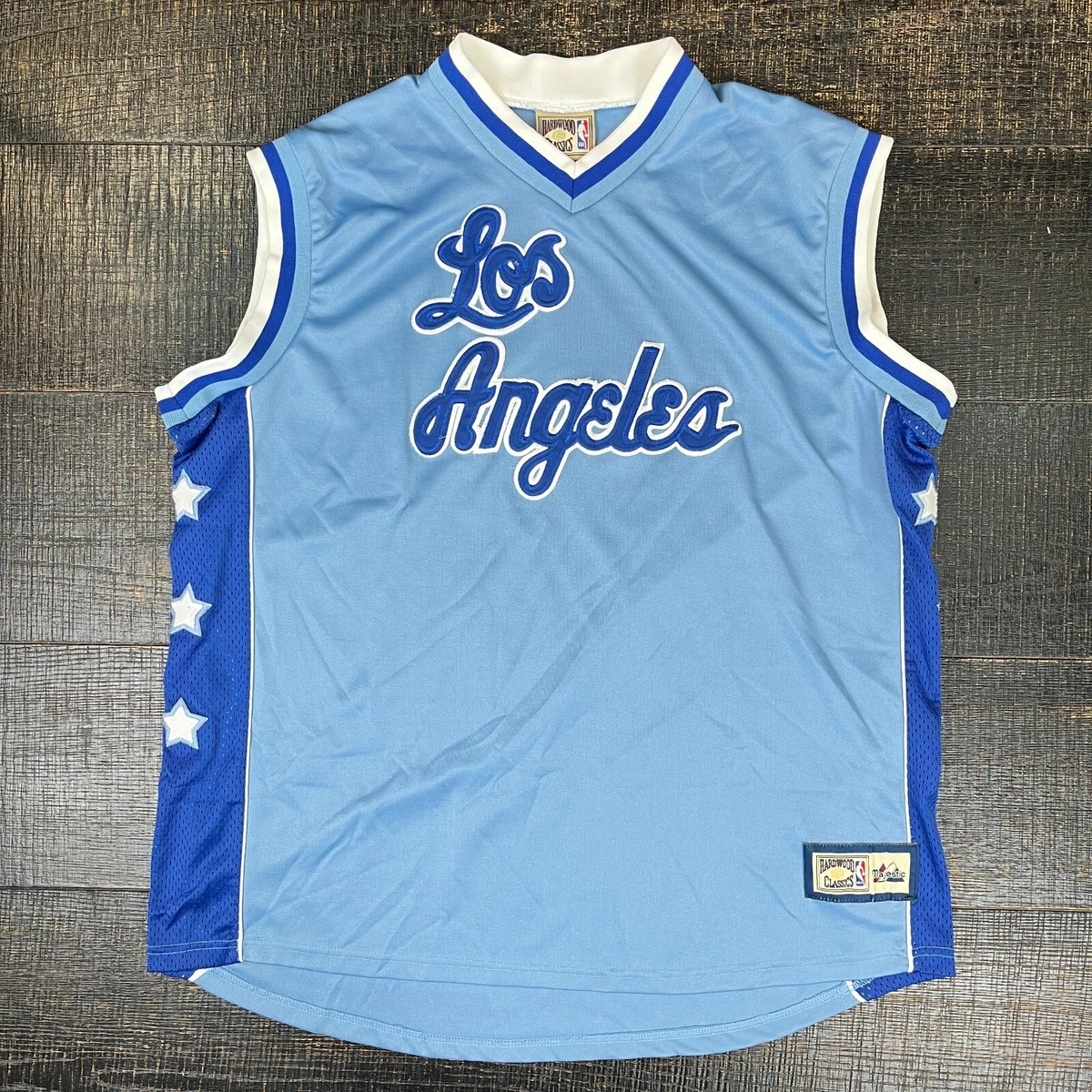 Vintage Majestic Hardwood Classics NBA LA Lakers Blue Jersey Men's