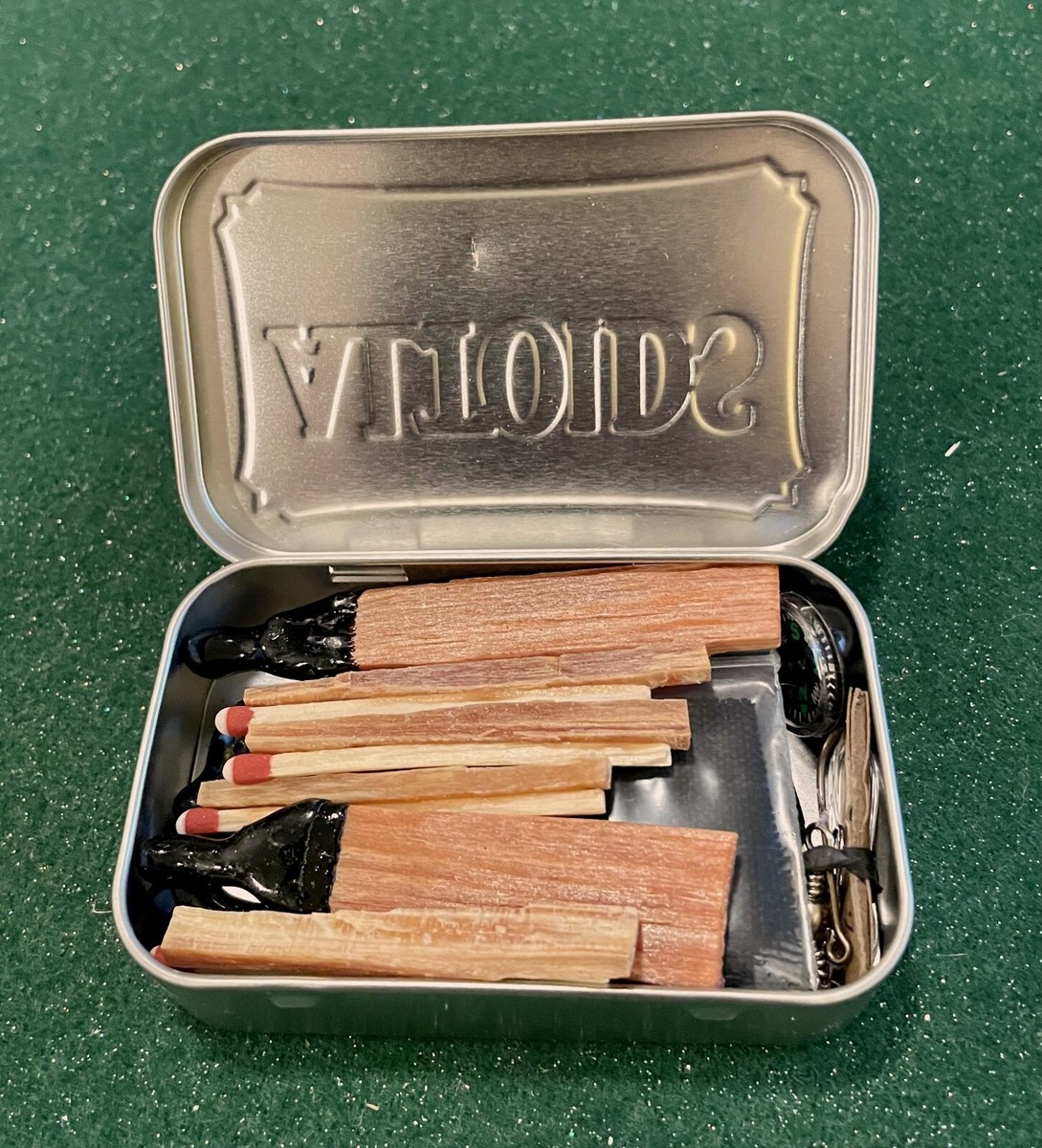 Bushcraft Survival Kit Altoid Tin Can in Genuine Leather Pouch Bag