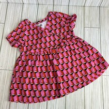 DVF Target Diane Von Furstenberg Pink Red Geo Print Wrap Dress Girls 12 Months