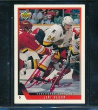 1993 94 Upper Deck Jiri Slegr #18 signed autograph Canucks tough TPD34