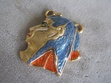 Vintage Egyptian Revival Enamel Pharoah Pendant Bead