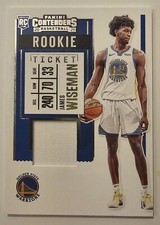 James Wiseman Panini Contenders Rookie Ticket Patch Golden State Warriors RS-JWS