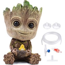TEEMO Aquarium Groot Air Bubbler Decorations, Air Bubbler Resin Brown Decorat...