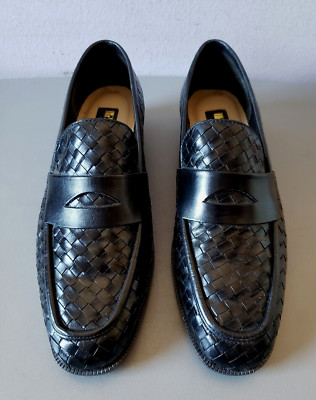 Ipanema Black Woven Leather Slip-on Shoes  -- Womens Sz 8 1/2 wide - New In Box