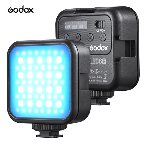 Godox LITEMONS LED6R RGB Videoleuchte - 360° Vollfarblicht Mit 1800mAh Akku & LCD Display